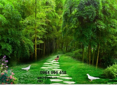 Tranh tre trúc 3d - tranh gạch 3d tre trúc - 55XN