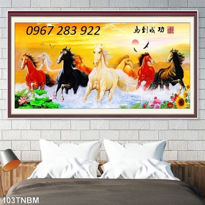 Tranh phong thủy gạch men mã đáo thành công