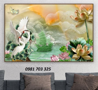 tranh 3D tùng hạc, gạch tranh