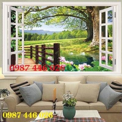 Gạch 3d tranh gạch men cửa sổ HP87273