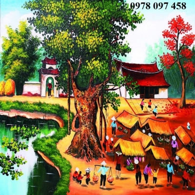 Gạch tranh 3D - tranh phong cảnh quê hương