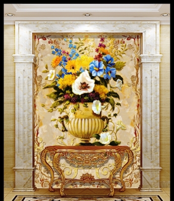 Tranh gạch 3d bình hoa - gạch tranh 3d bình hoa - GDC89