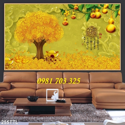 tranh 3D phong thủy kim tiền, gạch tranh 3D