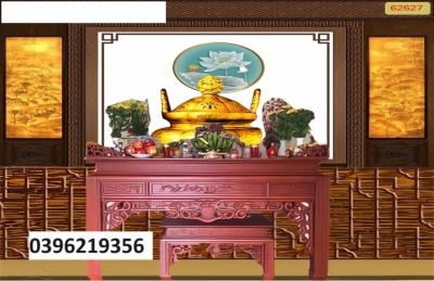 Gạch 3D đẹp trang trí phòng thờ