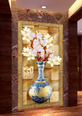 Tranh gạch 3d bình hoa - gạch tranh 3d bình hoa - GDC89