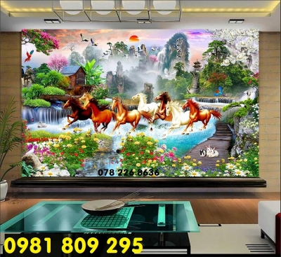 Gạch 3d ngựa  - tranh mã đáo thành công