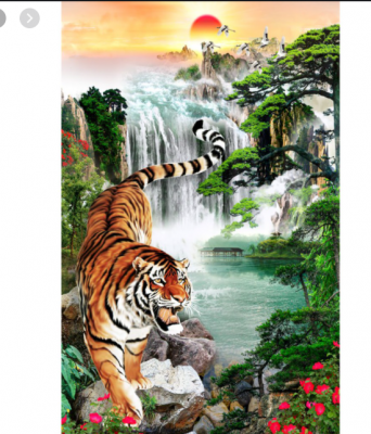 Tranh gạch 3d hổ phong thủy - 5999CB