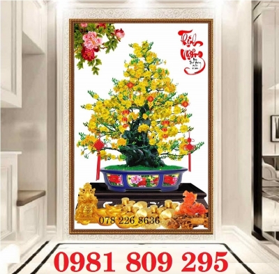Tranh cây mai vàng - gạch tranh 3d