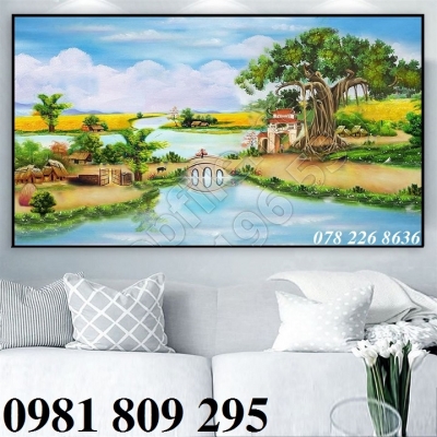 Gạch tranh làng quê