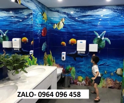 Tranh gạch 3d cá heo đại dương - HDC32