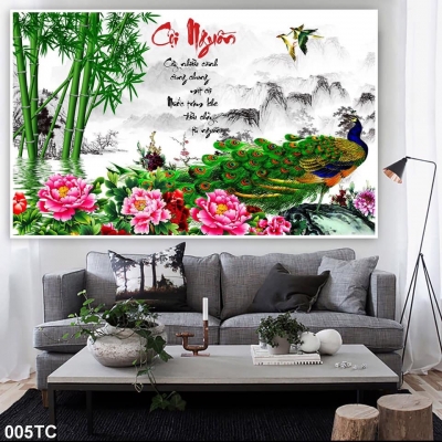 Gạch 3D ốp tường phòng khách