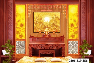 Tranh gạch 3d trang trí phòng thờ