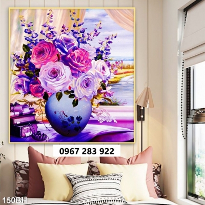 Gạch tranh 3D bình hoa gốm