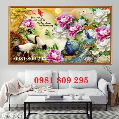 Gạch tranh 3d , tranh 3d chim hạc HQ888