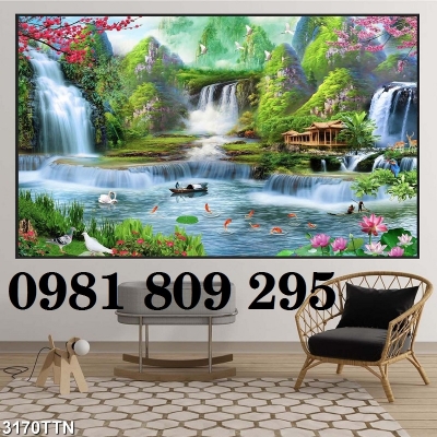 Gạch tranh 3d sơn thủy cao cấp