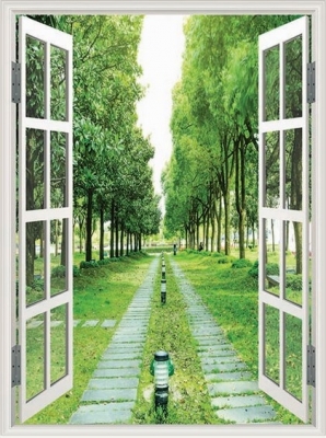 Tranh gạch 3d cửa sổ - HSX211