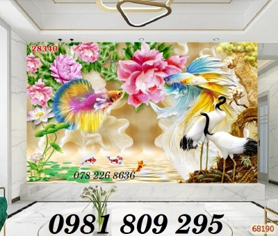 Tranh gạch - gạch 3d cá chép - adg7