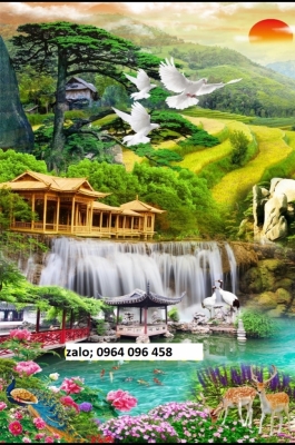 Tranh gạch 3d phong cảnh ốp tường hiên nhà - DXC422