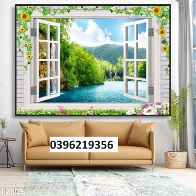Tranh gạch cửa sổ mớ trang trí