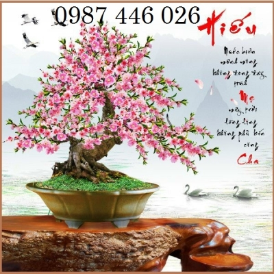 Tranh gạch men hoa đào HP983