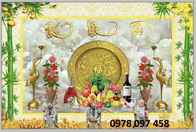 Tranh dán phòng thờ - tranh câu đối