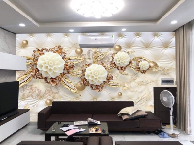 Gạch tranh 3D trang trí phòng khách