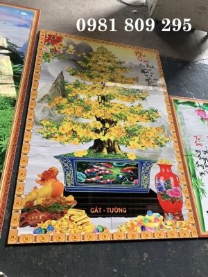 Mẫu tranh gạch hoa mai