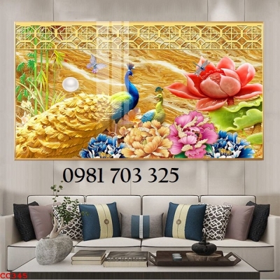 Tranh gạch 3D trang trí phòng khách