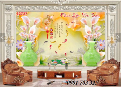 Tranh gạch 3D bình hoa