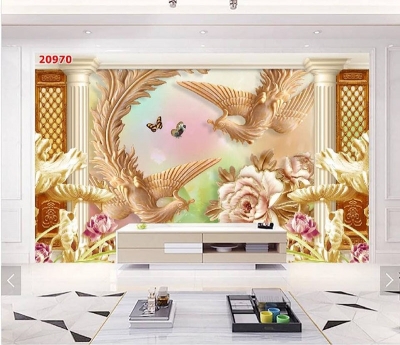 tranh 3d phòng khách hiện đại - HD65