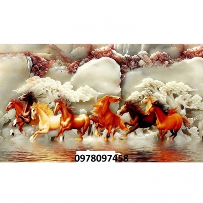 Gạch tranh 3D - tranh bát mã