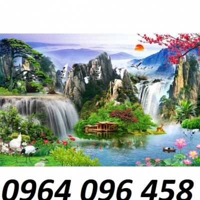 Tranh cảnh đồng quê tranh gạch 3d cảnh đồng quê - HD33