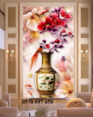 Tranh gạch bình hoa
