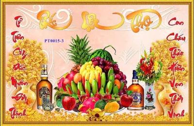 Gạch tranh dán tường phòng thờ