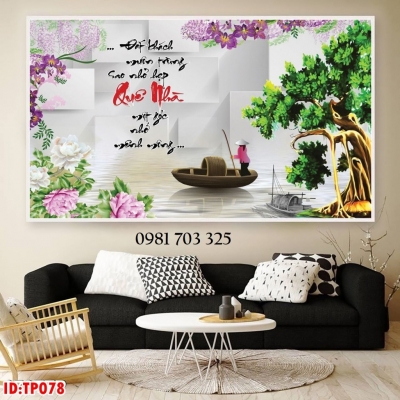 Gạch tranh thư pháp trang trí