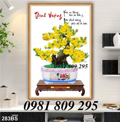 Tranh ốp tường , gạch 3d hoa mai thịnh vượng