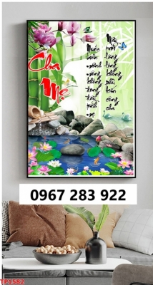 Tranh gạch thư pháp ốp 3d