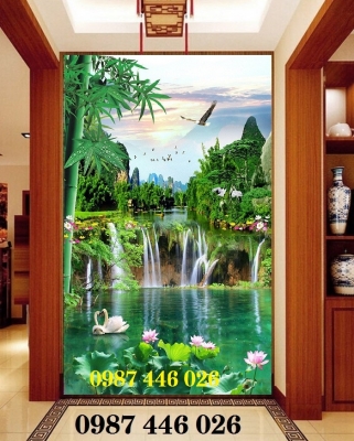 Gạch ốp tường tranh 3d phong cảnh HP982