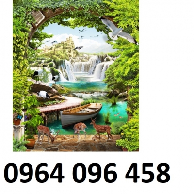 Gạch tranh 3d ốp tường ngoài trời - DVN43