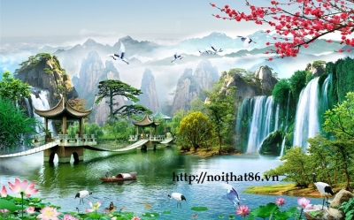 Gạch tranh thác nước HP98233