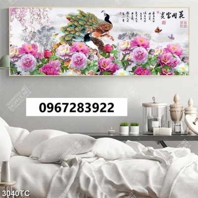 Tranh gạch 3d đẹp hoa mẫu đơn