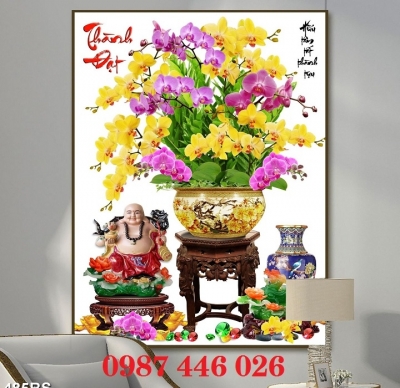 Tranh gạch 3d hoa lan