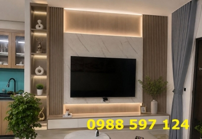 Tấm than tre ốp tường phòng khách đẹp