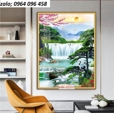 Tranh gạch 3d phong thủy phòng khách - 888CV