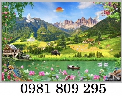 Gạch tranh 3d đồng quê cao cấp HG54