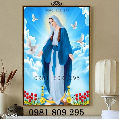 Tranh công giáo - tranh gạch 3d công giáo - tranh Đức Mẹ Maria HG7