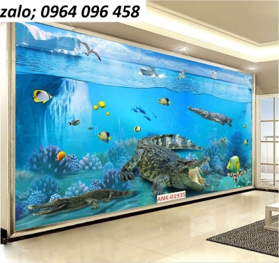 Tranh gạch men 3d cá heo - VCX887