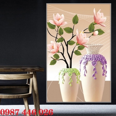 Tranh gạch men bình hoa HP97373