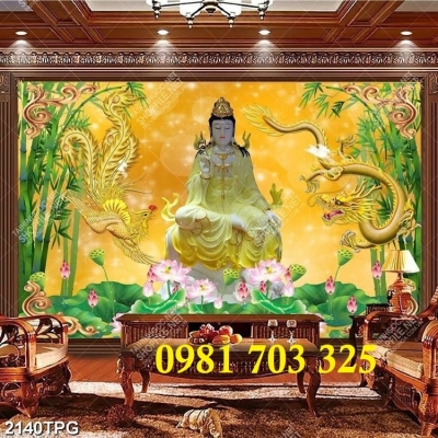 Gạch tranh 3D ốp tường, tranh Phật