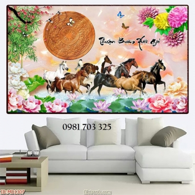 Tranh gạch phong thủy mã đáo thành công